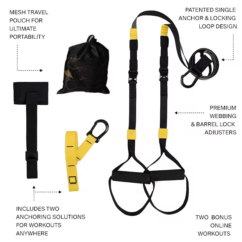 (image for) 400kg Max Capacity 2.1m Length Resistance Band Set with Handles and Door Anchor Home Gym Full Body Workout Kit Anti-Snap Design