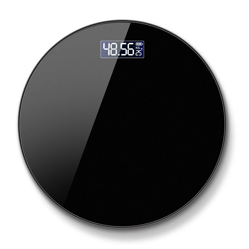 (image for) Household Electronic Scale Intelligent Automatic shut-down LCD Display USB Rechargeable Accurate Round Scale Body Scale for Health Fat Loss Measuring