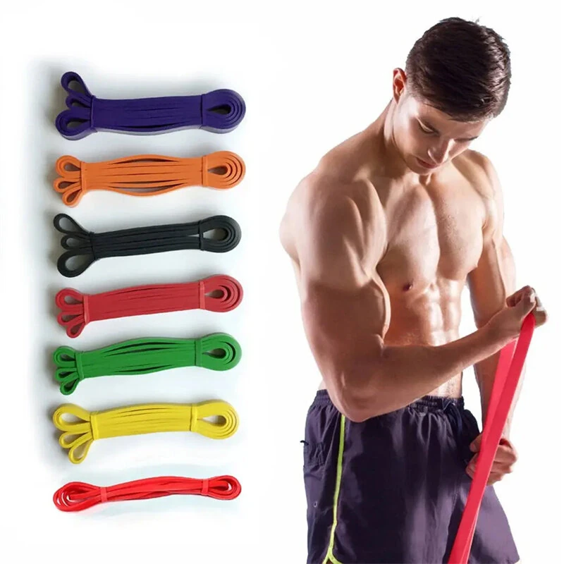 (image for) KALOAD 1PCS 15-35lbs Resistance Band Heavy Duty Latex Elastic Band Strength Exercise Auxiliary Pilates Gym Fitness Equipment Strengthening Train