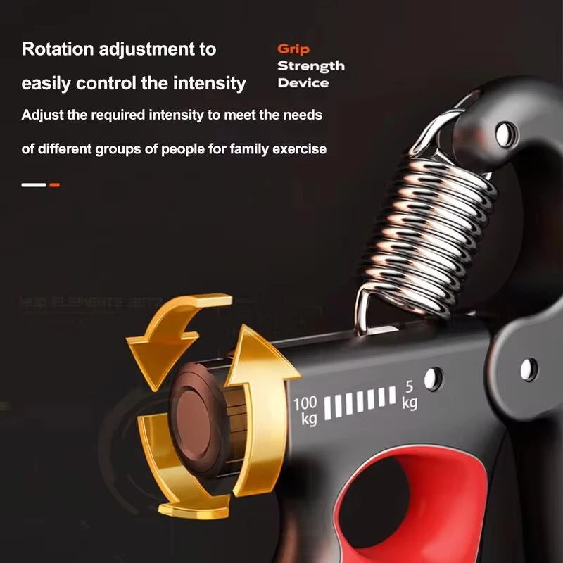(image for) KALOAD 5-100kg Adjustable Grip Strength Gym Wrist Expander Hand Strengthener Muscle Recovery Hand Strength Exercise Equipment