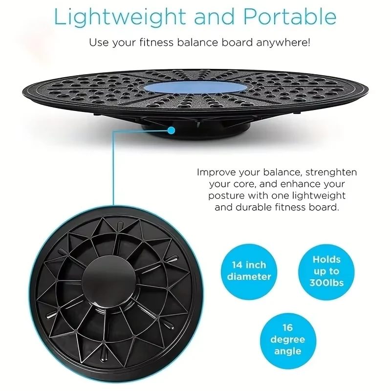 (image for) KALOAD Yoga Swing Balance Board Fitness Rehabilitation Training Pedal Sense System Training Balance Board for Home Outdoor Exercise