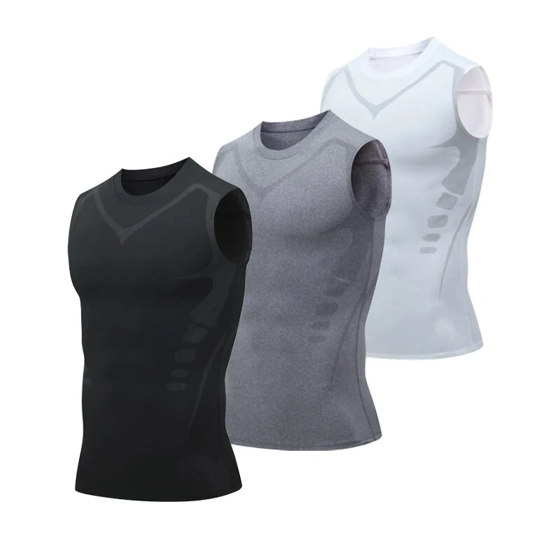 (image for) TENGOO Gym Sports Shirt Sleeveless Quick-dry High Elastic Printing Fashion Fitness Sportswear for Running Hiking Fashing Body Building Workout