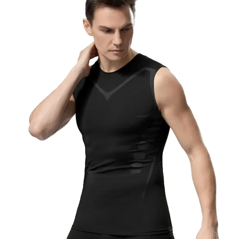 (image for) TENGOO Gym Sports Shirt Sleeveless Quick-dry High Elastic Printing Fashion Fitness Sportswear for Running Hiking Fashing Body Building Workout