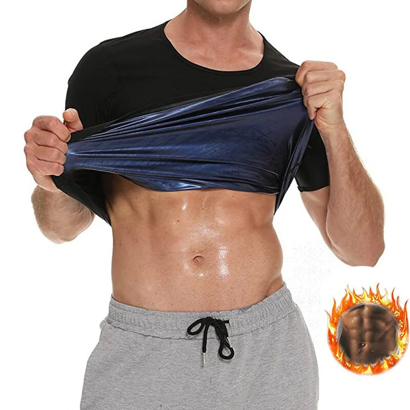 (image for) TENGOO Men Sauna Sweat Vest Hot Compression Shirts Fitness Training Slimming Body Shaper Waist Trainer Gym Exercise Versatile Shaper Suit