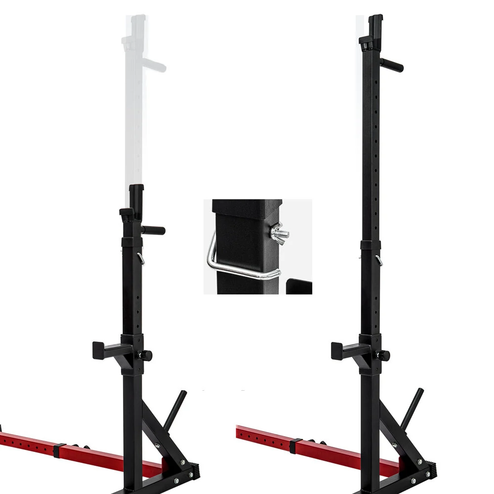 (image for) [US Direct] Dipping Station 43.5~67.5inch High 13 Levels Adjustable Weight Lifting Bench Barbell Stand Fitness Gym Home 550 Pound Loading